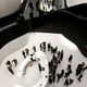 Guests walk inside Maxxi museum of contemporary art and architecture in Rome